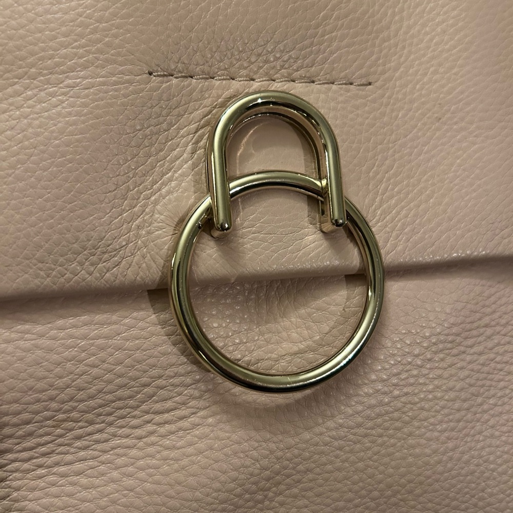 Vince Camuto Chic Plum Flap Snap Leather Crossbody Bag in Cameo Rose - Picture 2 of 12